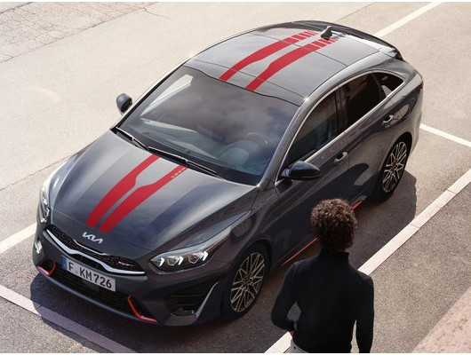 J7200ADE00RD Nálepky, pretekárske pruhy KIA Ceed, KIA XCeed, lesklé červené