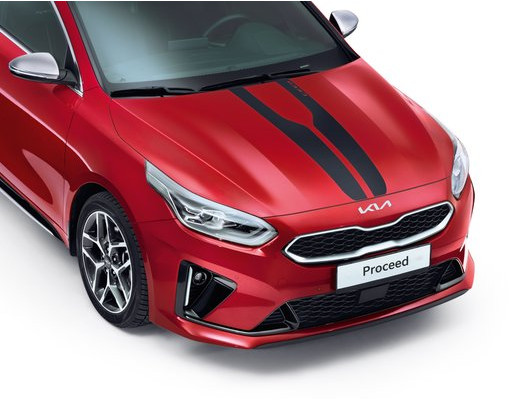 J7200ADE00BL Nálepky, pretekárske pruhy KIA Ceed, KIA XCeed, lesklé čierne