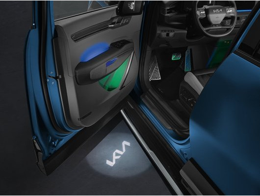 66651ADE01K KIA LED projektory predných dverí, logo Kia