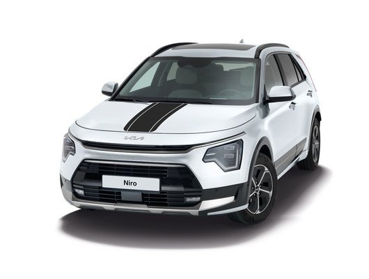 AT200ADE10BL Nálepky, pretekárske pruhy KIA Niro EV, HEV, PHEV, lesklé čierne