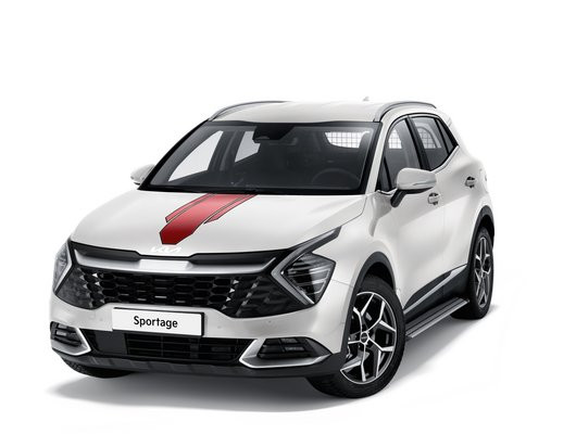 R2200ADE00RD Nálepky, pretekárske pruhy KIA Sportage NQ5, červenočierne